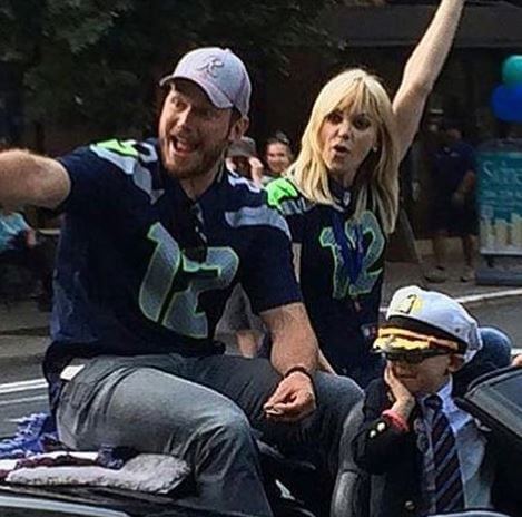 with his parents